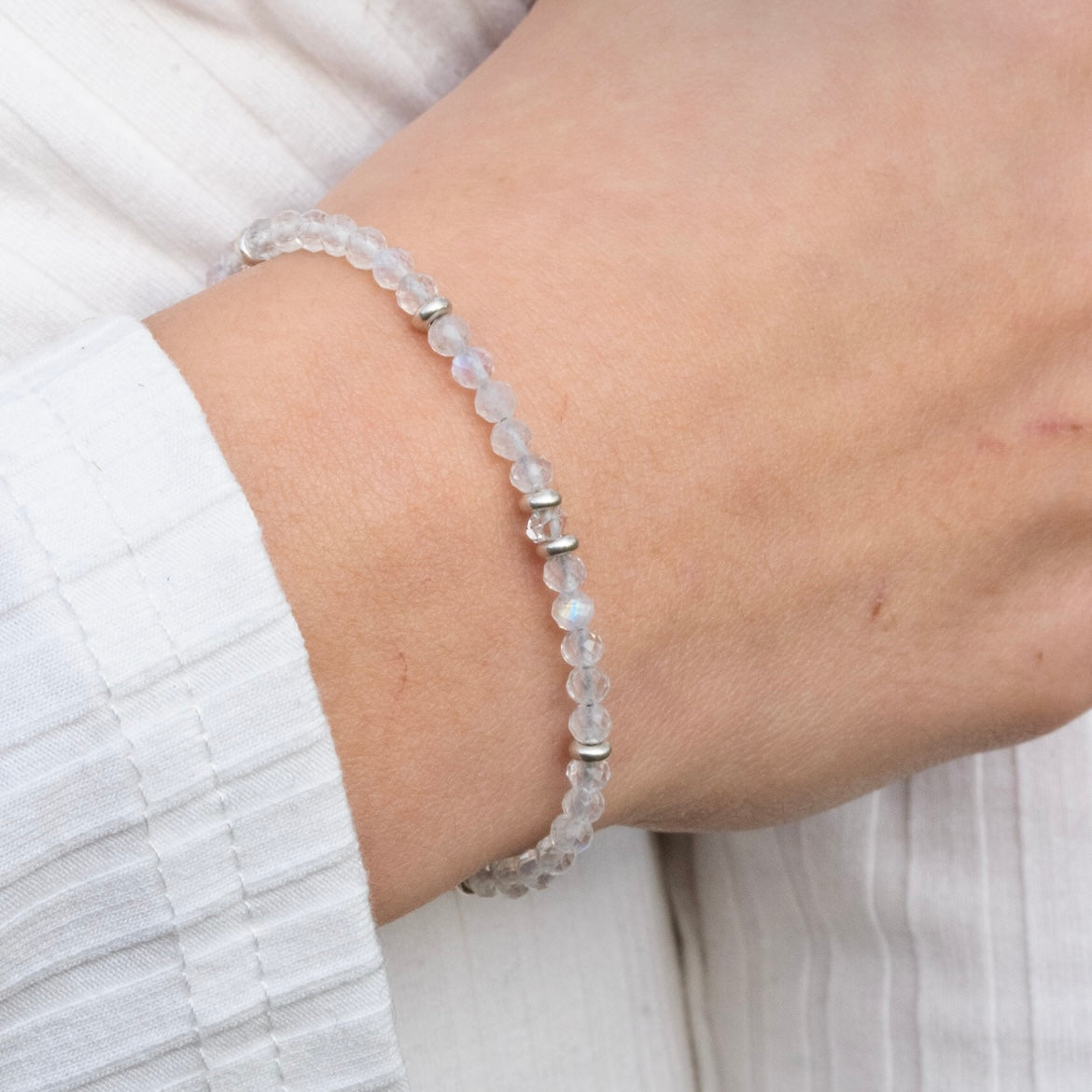 Mondstein Armband facettiert