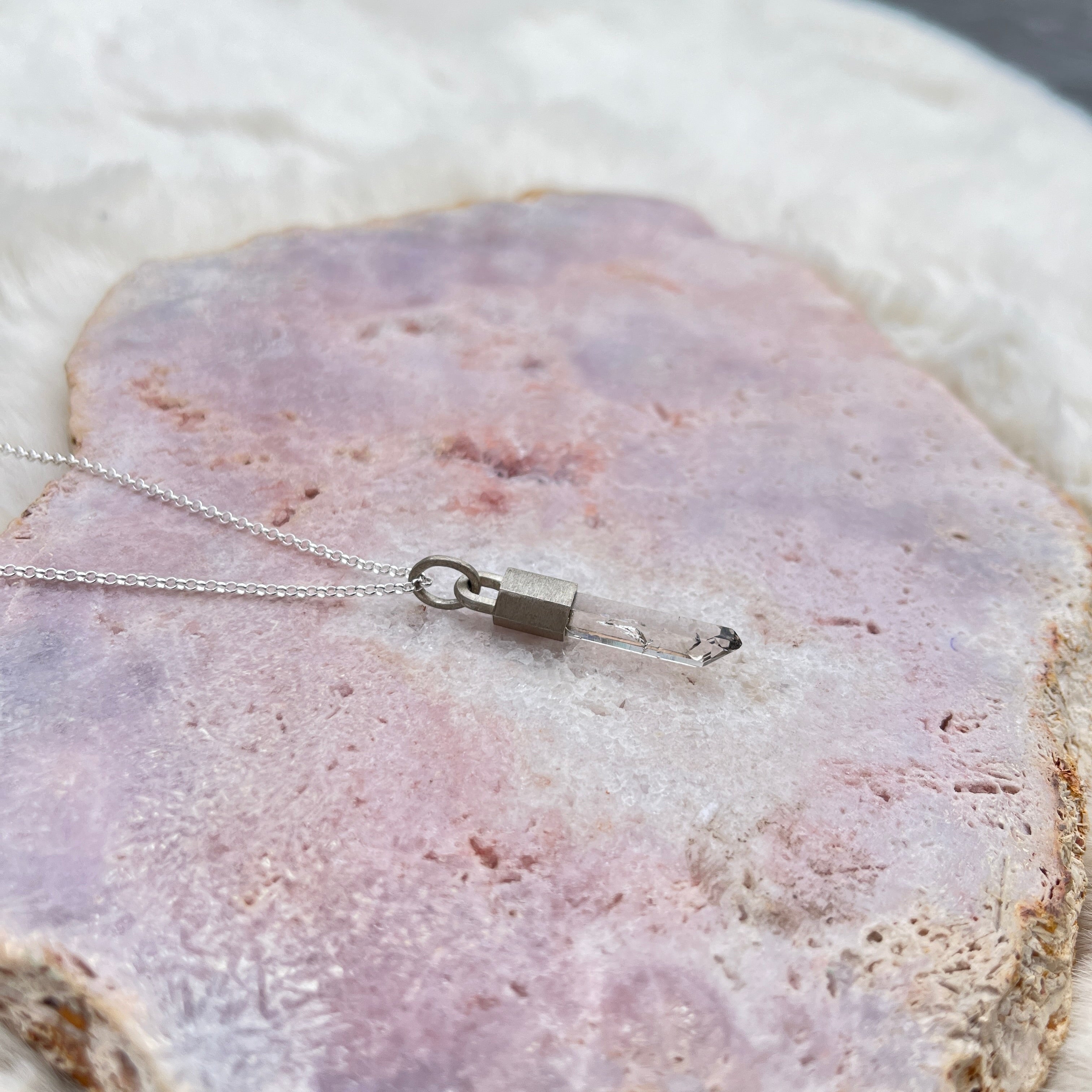 Rauchquarz Anhänger Silber matt 6