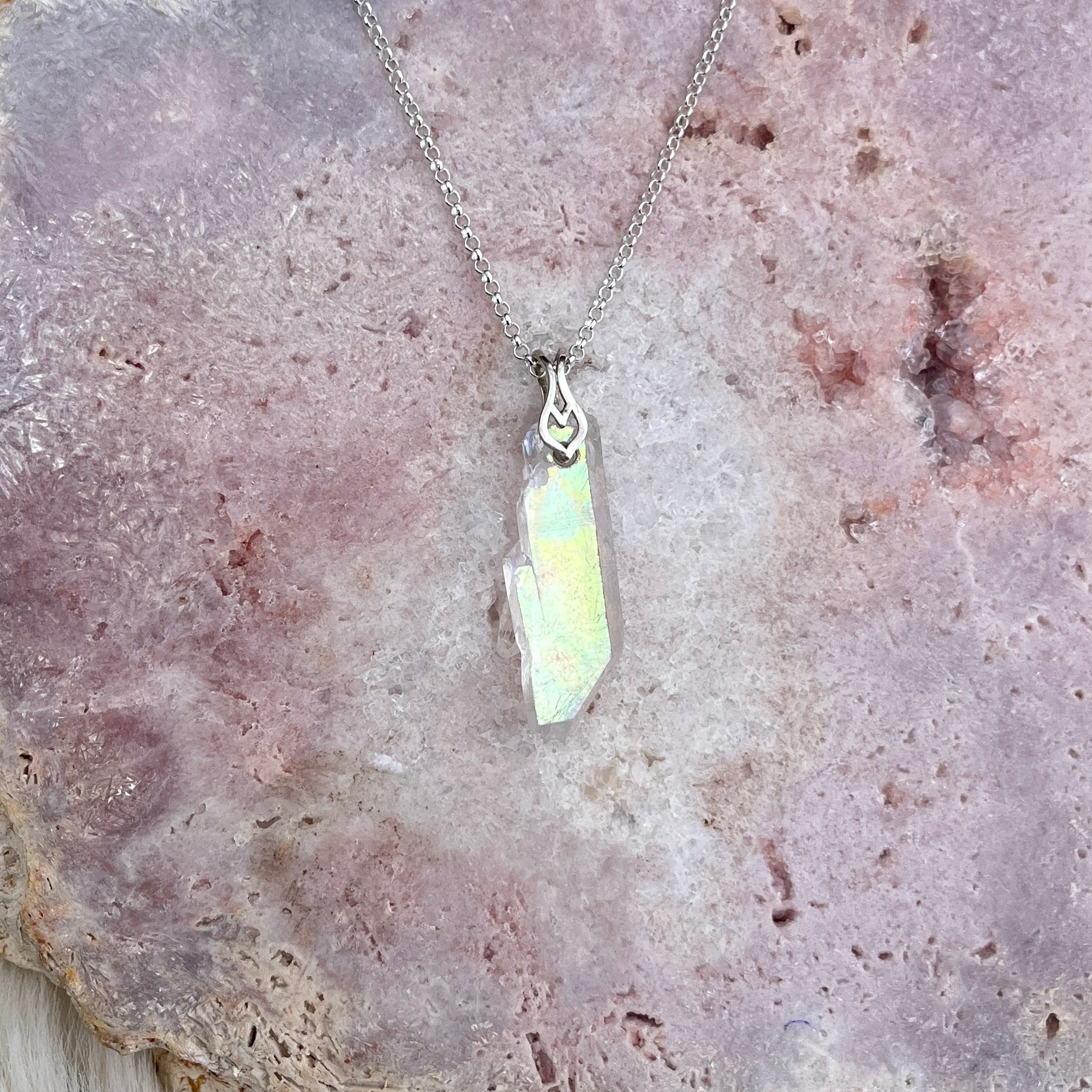 Angel Aura Fadenquarz Anhänger Silber