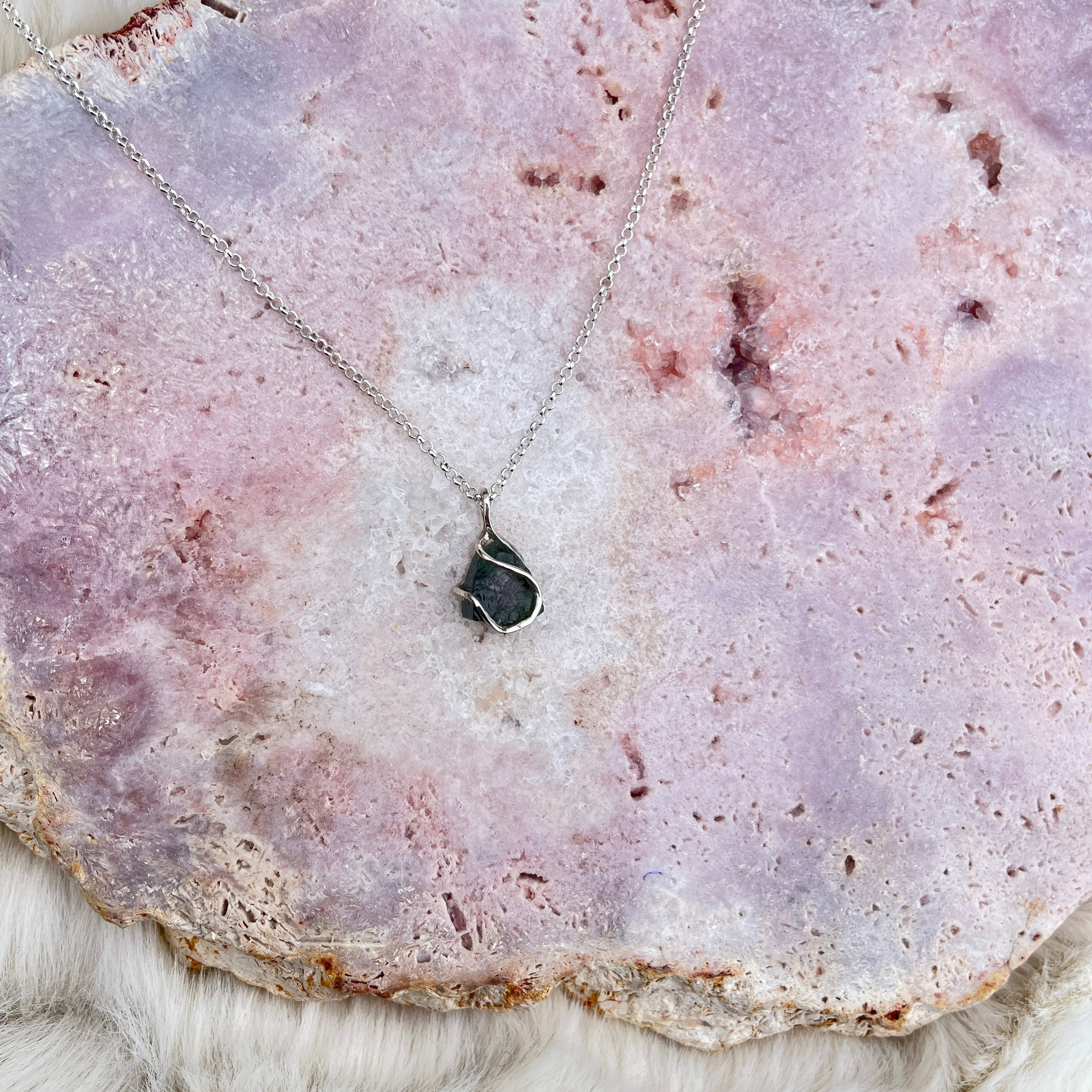 Grüner Turmalin Anhänger Silber 15