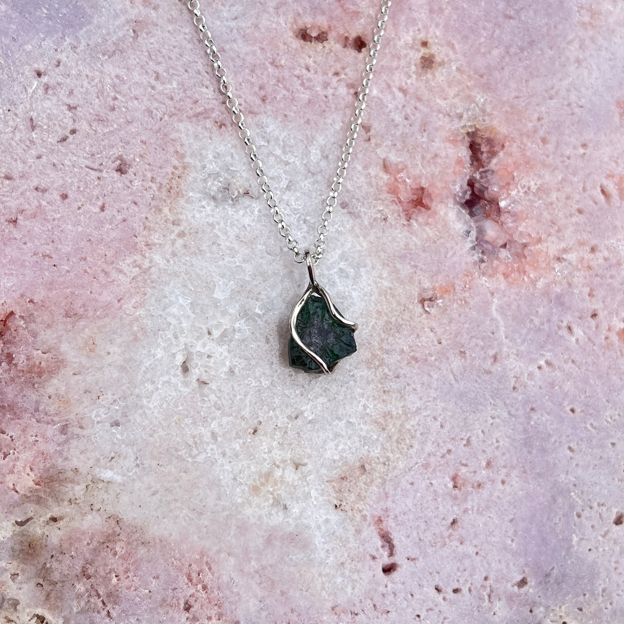 Grüner Turmalin Anhänger Silber 15