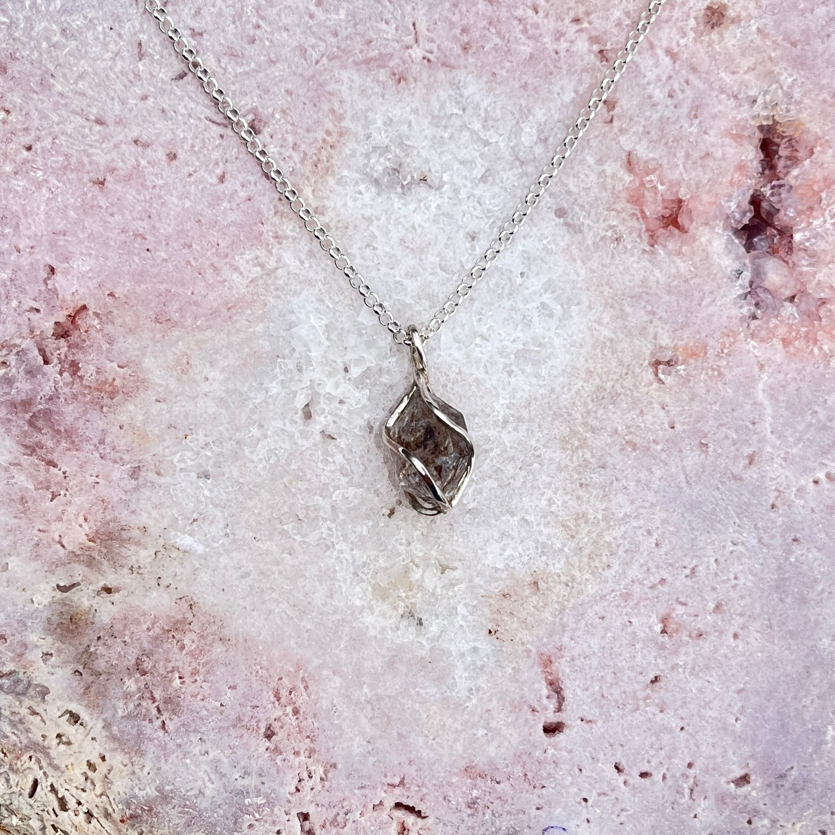 Herkimer Quarz Anhänger Silber 14