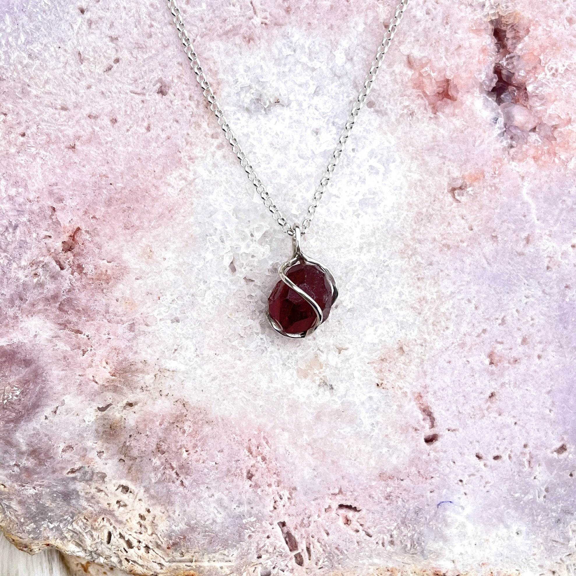 Granat Anhänger Silber