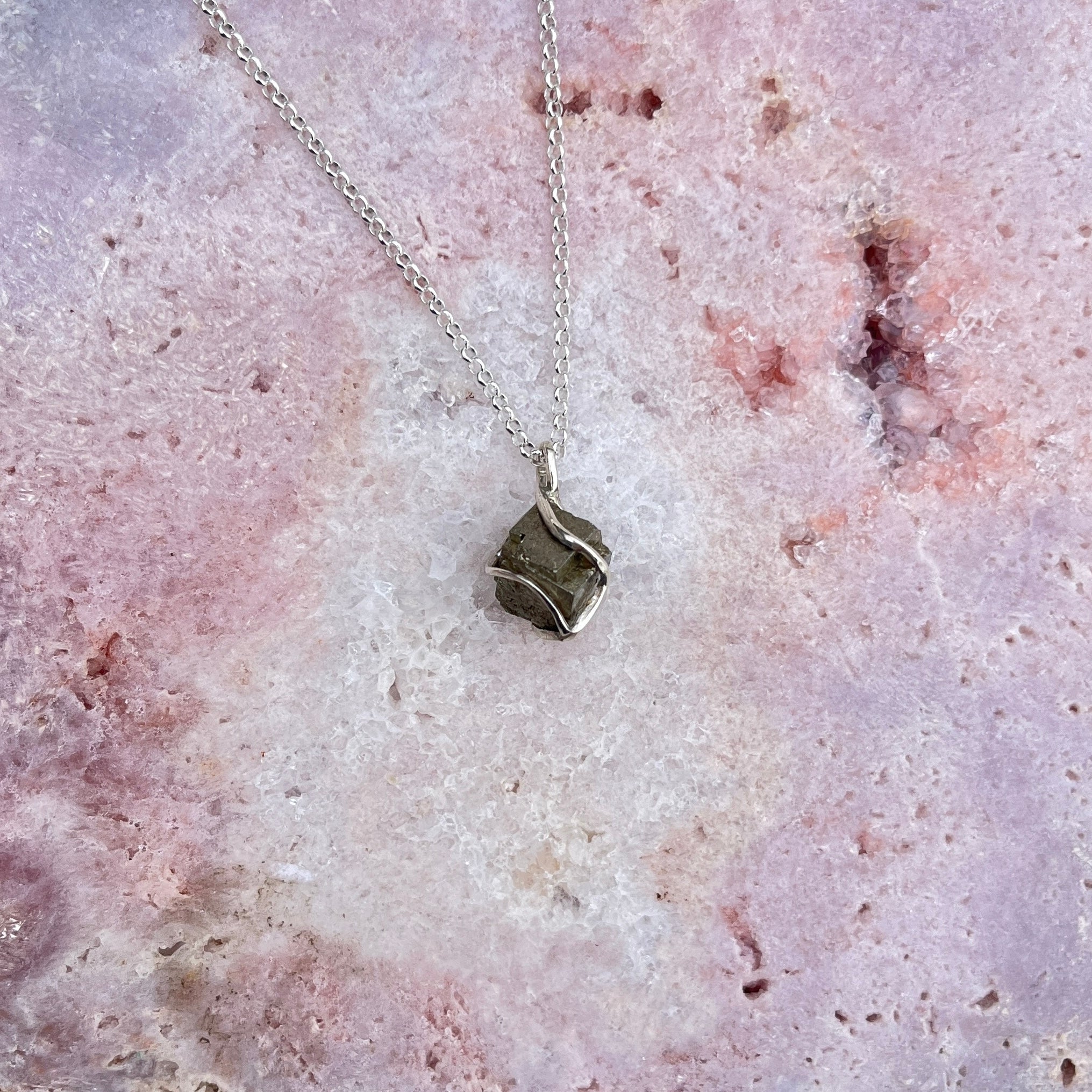 Pyrit Anhänger Silber 16