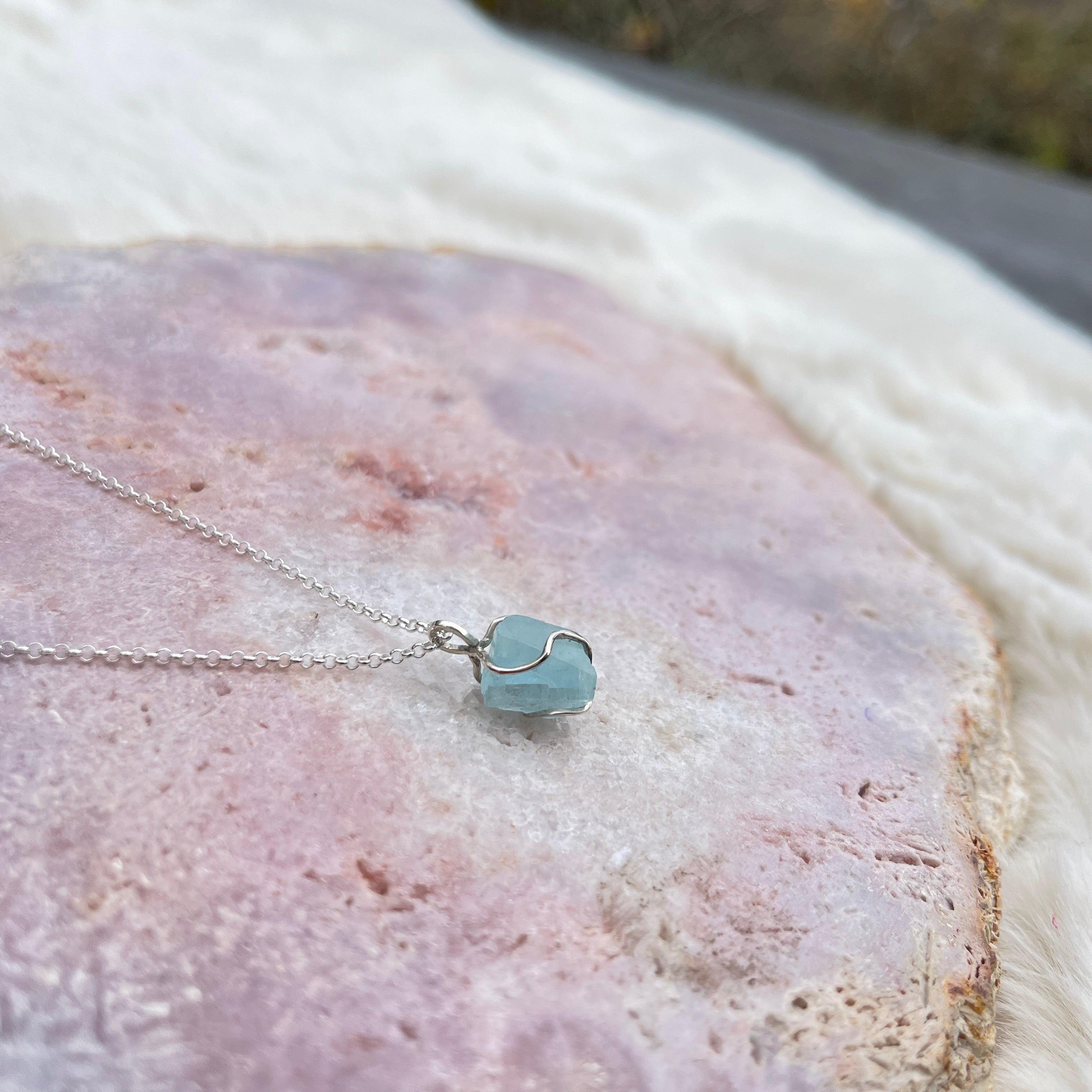 Aquamarin Anhänger Silber 17